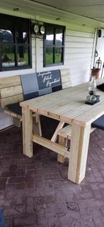 Tuintafel, tafel, tuinbank Eettafel, bank, Tuin en Terras, Tuinbanken, Nieuw, Hout, Ophalen