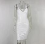 Witte leren jurk wetlook jurkje leer strakke dames vrouwen, Kleding | Dames, Maat 38/40 (M), Verzenden, Wit, Nieuw
