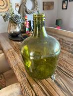 Grote groene antieke glazen gist fles, Ophalen of Verzenden, Minder dan 50 cm, Groen, Glas