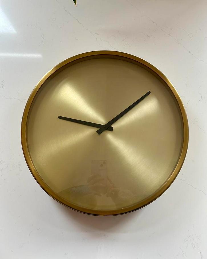 XL wandklok messing van Lifestyle. Zware kwaliteit., Huis en Inrichting, Woonaccessoires | Klokken, Zo goed als nieuw, Wandklok