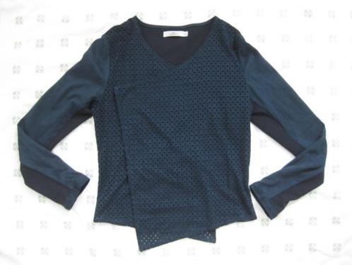 Aaiko donkerblauw vest, opengewerkt suède look S overslag, Kleding | Dames, Truien en Vesten, Zo goed als nieuw, Maat 36 (S), Blauw