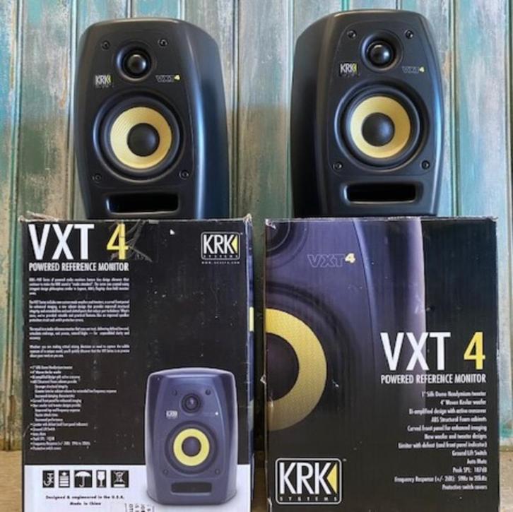2x KRK VXT 4 Studio speakers 4 5 6 7 8 Monitoren set DJ set, Audio, Tv en Foto, Luidsprekers, Zo goed als nieuw, Front, Rear of Stereo speakers