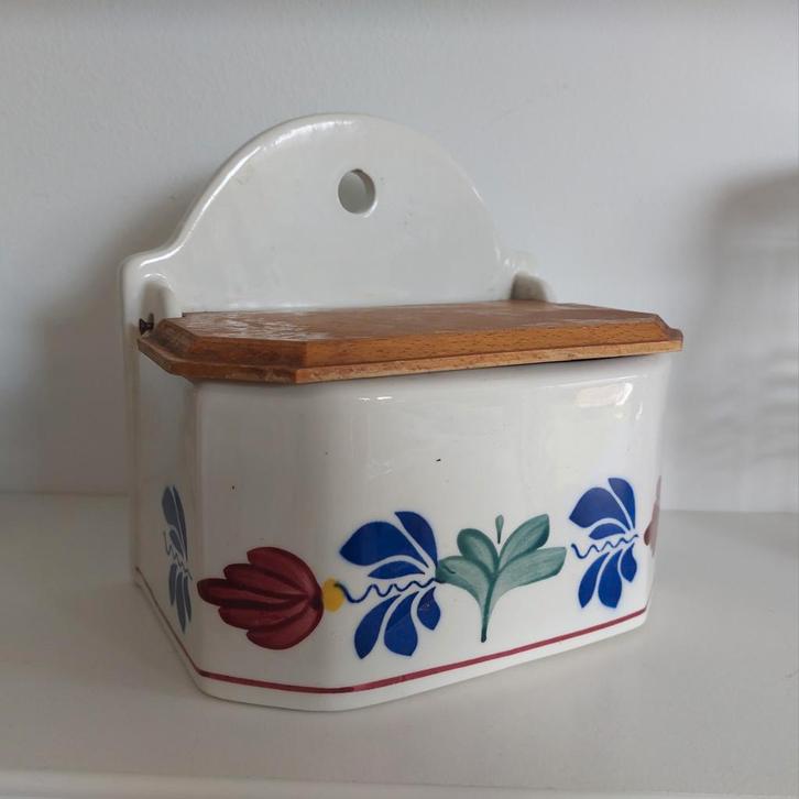 Vintage wandzoutpot Boerenbont, Huis en Inrichting, Keuken | Keukenbenodigdheden, Ophalen of Verzenden