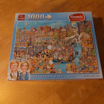 King Puzzel 1000 Stukjes - Amsterdam King's Day beschikbaar voor biedingen