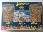 Vintage Jan van Haasteren 3x puzzeldoos 500/750/1000 Tennis, Ophalen of Verzenden, 500 t/m 1500 stukjes, Zo goed als nieuw, Legpuzzel