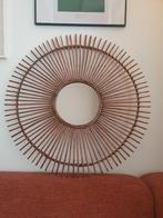 Rotan wandspiegel rond 70cm, Huis en Inrichting, Ophalen, Rond, Zo goed als nieuw, Minder dan 100 cm