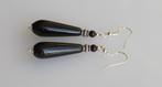 Prachtige lange oorbellen met Onyx Pegels, zilver, Sieraden, Tassen en Uiterlijk, Oorbellen, Hangers, Verzenden, Zwart, Nieuw