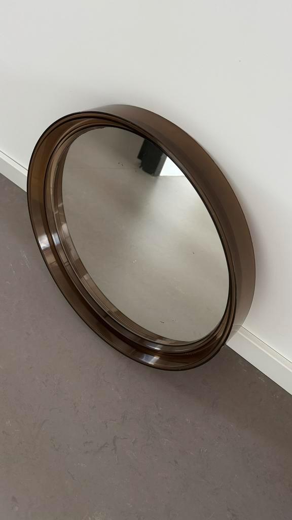 Retro space age spiegel, Huis en Inrichting, Woonaccessoires | Spiegels, Gebruikt, Minder dan 50 cm, Minder dan 100 cm, Rond, Ophalen