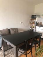 Zwarte Eettafel, Ophalen, 50 tot 100 cm, Zo goed als nieuw, Vijf personen of meer
