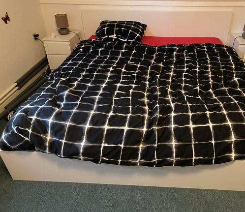 Gratis ombouw 180x200, Huis en Inrichting, Slaapkamer | Bedden, Gebruikt, Tweepersoons, 180 cm, 200 cm, Hout, Wit, Ophalen