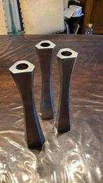 Hoge slanke metalen Kandelaars., Ophalen of Verzenden, Zo goed als nieuw, Metaal