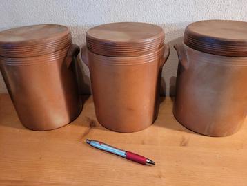 3 XL potten Frans aardewerk Gres voorraadpot dekselpot pot beschikbaar voor biedingen