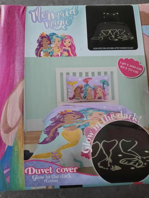 ZEEMEERMIN dekbedovertrek GLOW in the DARK  NIEUW, Kinderen en Baby's, Kinderkamer | Beddengoed, Nieuw, Dekbedovertrek, Jongetje of Meisje