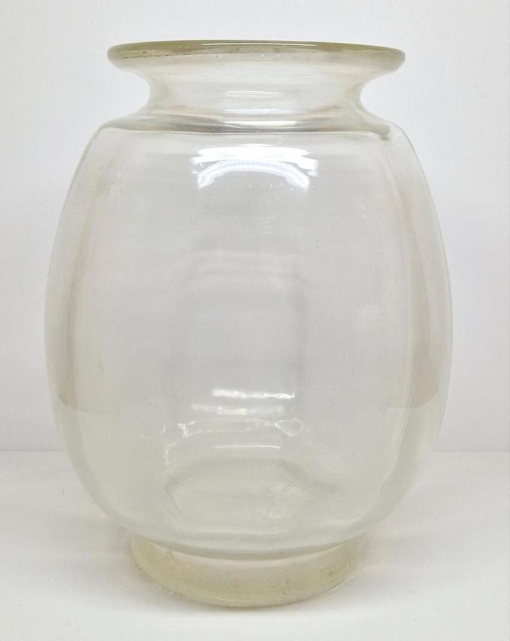 A.D. Copier Leerdam heldere craquelé vaas Sonoor groot 1950., Antiek en Kunst, Antiek | Glas en Kristal, Ophalen of Verzenden