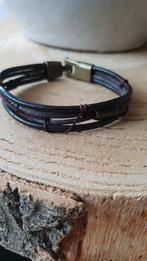 Stoere lederen armbamd voor heren, Nieuw, Leer, Bruin, Verzenden