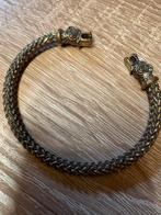 Vintage Viking Armband met Drakenkoppen, Ophalen of Verzenden, Zo goed als nieuw, Bruin, Overige materialen