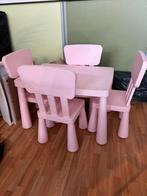 Ikea MAMMUT set licht roze, Ophalen, Zo goed als nieuw, 4 tot 6 stoelen