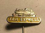 Metalen TRIX EXPRESS MINIATUUR TREINEN Speld (Geel/Metaalkl), Verzamelen, Verzenden, Zo goed als nieuw, Transport, Speldje of Pin