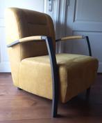 Stoel Fauteuil 'Sixtys'metaal missouri stof okergeel @DOC61, Overige kleuren, Ophalen of Verzenden, Zo goed als nieuw, Metaal