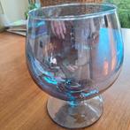 Bokaal blauw op voet, Blauw, Ophalen of Verzenden, Minder dan 50 cm, Glas