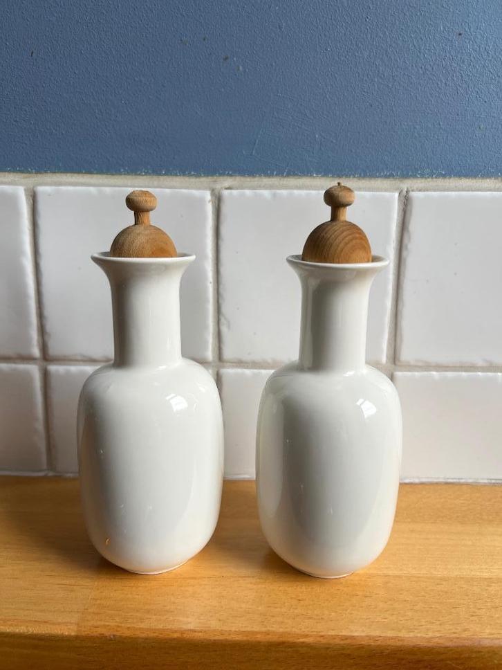 Vintage Arabia Arctica Olie Azijn fles set wit zeldzaam!, Huis en Inrichting, Keuken | Servies, Zo goed als nieuw, Overige typen