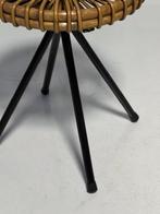Retro kruk 2x rotan krukjes rattan stool krukken prijs p/st, Ophalen of Verzenden, Nieuw, Staal
