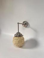 Vintage Art Deco wandlamp Artisjok creme armatuur chroom, Ophalen of Verzenden, Zo goed als nieuw