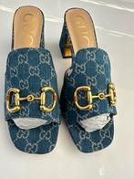 Gucci slide sandalen horsebit hakken, Ophalen of Verzenden, Zo goed als nieuw, Zwart, Sandalen of Muiltjes