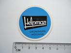 sticker Helpman groningen logo retro, Verzamelen, Verzenden