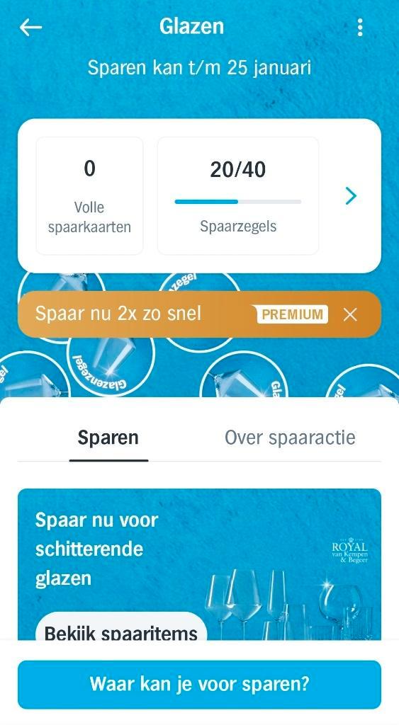 AH Glazenzegels ½ spaarkaart., Verzamelen, Supermarktacties, Albert Heijn, Verzenden