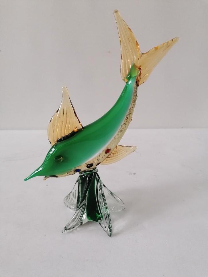 MURANO glazen vis gemerkt met sticker mooi en kleurrijk, Antiek en Kunst, Antiek | Glas en Kristal, Ophalen of Verzenden