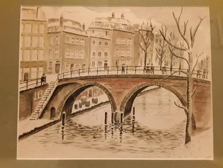 Prachtige Aquarel van Utrecht, Antiek en Kunst, Kunst | Tekeningen en Foto's, Ophalen