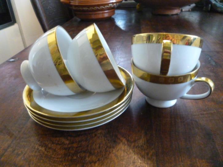 Ralph Lauren 4 theekop en schotels  Nieuw, Huis en Inrichting, Keuken | Servies, Nieuw, Kop(pen) en/of Schotel(s), Overige stijlen