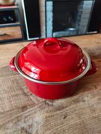 Braadpan rood, Huis en Inrichting, Keuken | Potten en Pannen, Ophalen of Verzenden, Zo goed als nieuw, Gietijzer, Koekenpan of Braadpan