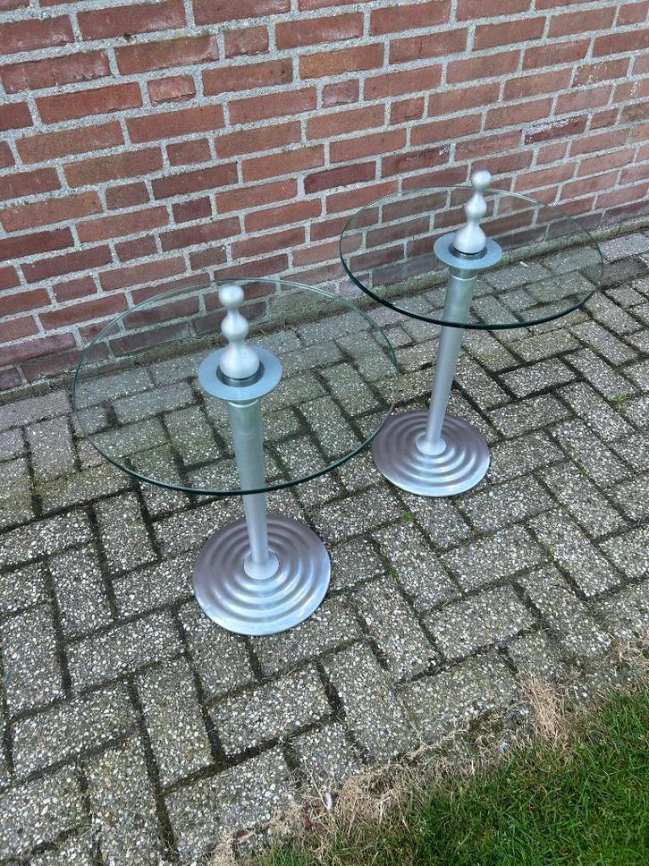 2x Leolux Zygo bijzettafels, Huis en Inrichting, Tafels | Bijzettafels, Zo goed als nieuw, Rond, 45 tot 60 cm, Minder dan 55 cm