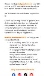 Gezocht bewijs Marathon Rdam, Sport en Fitness, Loopsport en Atletiek, Ophalen of Verzenden, Nieuw, Overige typen, Overige merken
