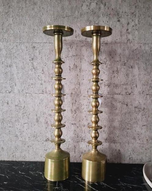 Prachtige metallic groene metalen kandelaars| light & living, Huis en Inrichting, Woonaccessoires | Overige, Nieuw, Ophalen of Verzenden