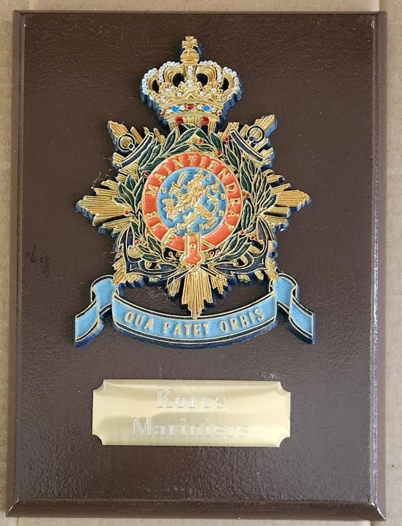 Wapenschildje Korps Mariniers, Verzamelen, Ophalen of Verzenden, Marine, Nederland, Embleem of Badge