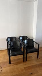 Gratis leren stoelen afhalen, Huis en Inrichting, Stoelen, Ophalen, Gebruikt, Zwart, Metaal