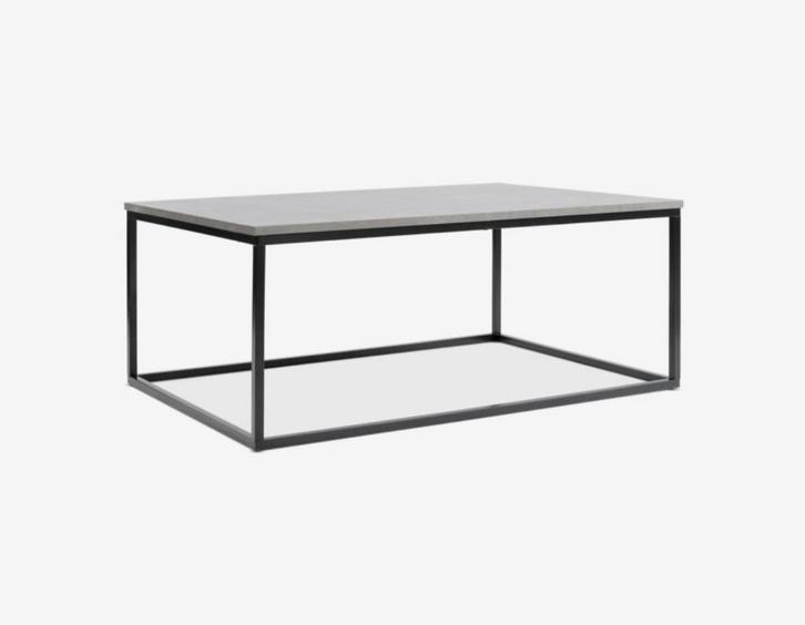 Moderne salontafel met metalen frame (Dokkedal), Huis en Inrichting, Tafels | Salontafels, Zo goed als nieuw, Minder dan 50 cm
