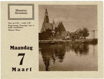 Maassluis - Havenkom - Kalenderplaatje 1921 beschikbaar voor biedingen