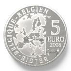 België 5 Euro 2008 De Smurfen proof in doosje, Postzegels en Munten, Zilver, Ophalen of Verzenden, Losse munt, Zilver