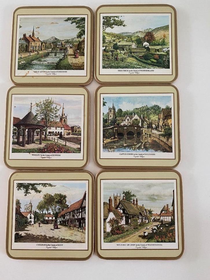Pimpernel “English Villages” onderzetters, Verzamelen, Overige Verzamelen, Zo goed als nieuw, Ophalen