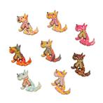 10 houten hondjes knopen 28-20mm, Verzenden, Nieuw, Knoop of Knopen