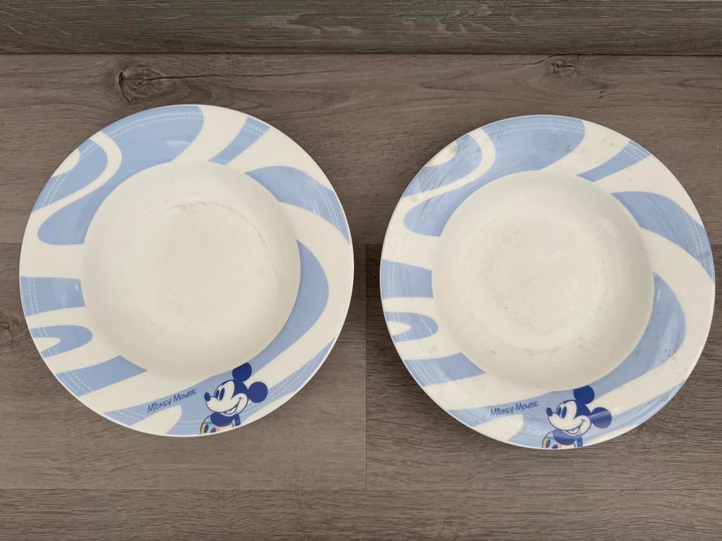 2 borden walt disney mickey mouse (gebruikt), Gebruikt, Ophalen of Verzenden, Bord(en), Overige stijlen