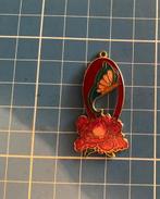 Cloisonné Hanger Vlinder & Bloem, Ophalen of Verzenden, Zo goed als nieuw, Rood, Overige materialen