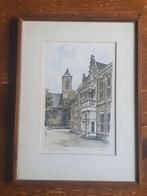 litho Gerard van Berkel Oud Velsen Kerk en Oude Raadhuis., Antiek en Kunst, Kunst | Litho's en Zeefdrukken, Ophalen