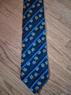 Blauw met geel gebloemde Emilio Sandrini stropdas ***zgan***, Ophalen of Verzenden, Zo goed als nieuw, Blauw
