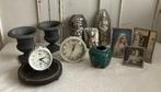 Brocante fotolijstjes - wekkers - onderbord - gemberpotje, Antiek en Kunst, Ophalen of Verzenden