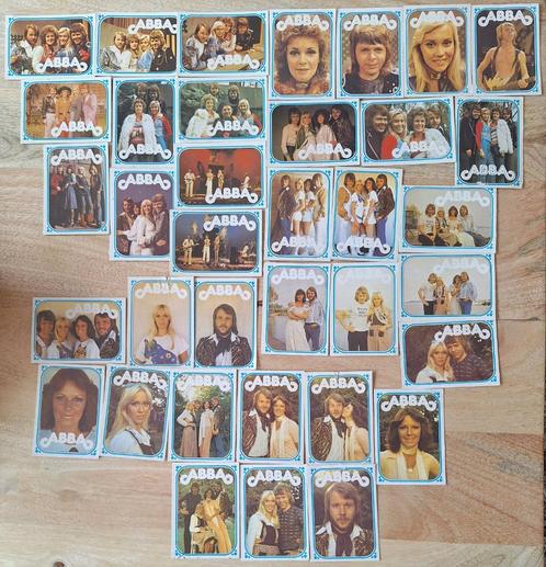 36 ABBA verzamelkaarten Monty Gum uit 1976, Hobby en Vrije tijd, Stickers en Plaatjes, Gebruikt, Meerdere plaatjes, Ophalen of Verzenden